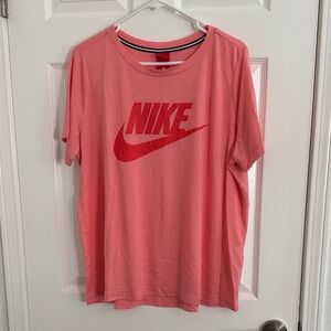 Nike Coral Tee with Bold Red Logo